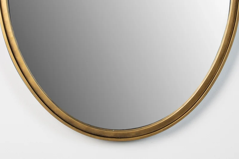 White Label Living Spiegel Matz Oval L Antique Brass – Eisen, 60 × 160 × 3 cm