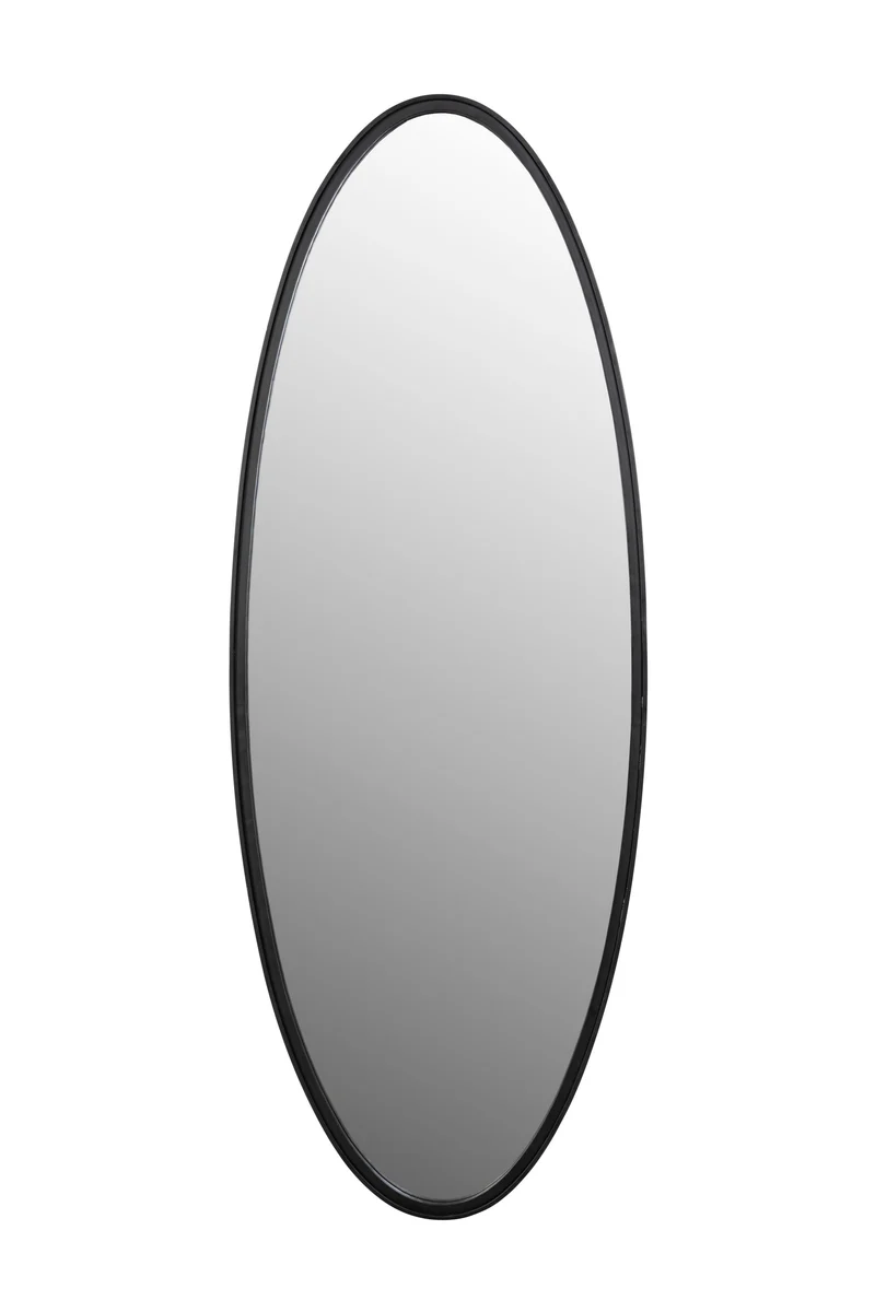 White Label Living Spiegel Matz Oval L – Schwarz, Eisen, 60 × 160 × 3 cm