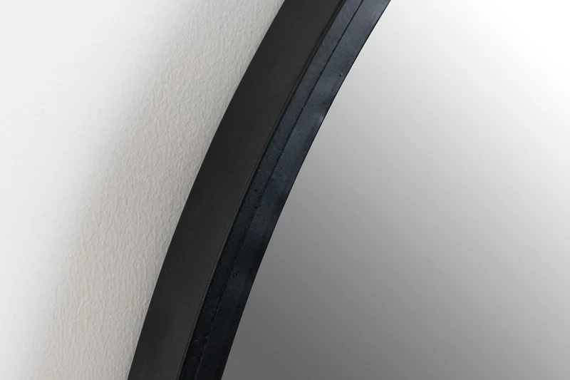 White Label Living Spiegel Matz Oval L – Schwarz, Eisen, 60 × 160 × 3 cm