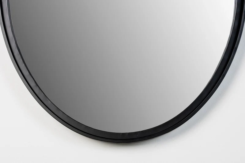 White Label Living Spiegel Matz Oval L – Schwarz, Eisen, 60 × 160 × 3 cm