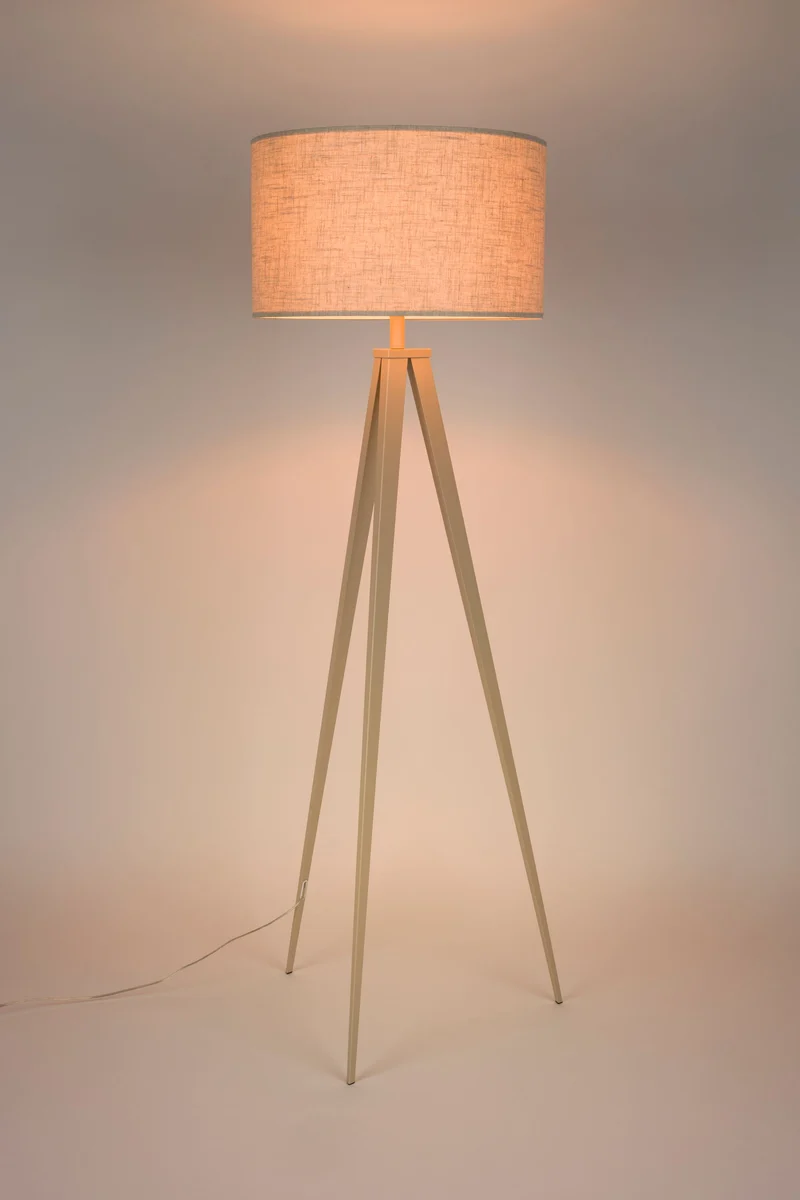 Zuiver Stehleuchte Tripod – Beige, Eisen, 50 × 50 × 157 cm