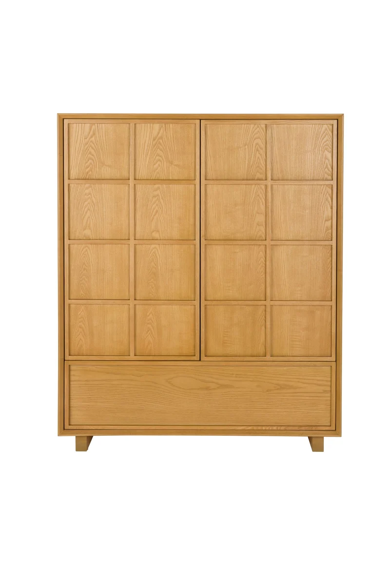 Zuiver Schrank Raster – Natur, Eschenfurnier, 45 × 100 × 120 cm