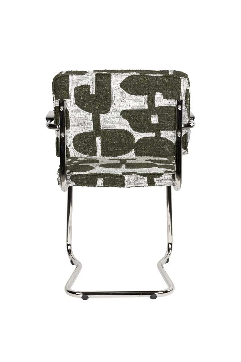 Zuiver Sessel Ridge Kink Deco Symbols – Grün, Polyester, 60 × 48 × 85 cm, 2er-Set