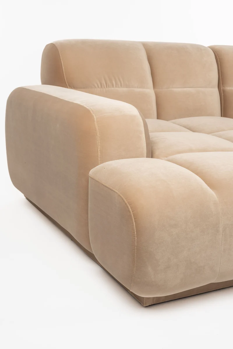 Zuiver Sofa Hazel Left Chaise Longue – Beige, Polyester, 267 × 267 × 76 cm
