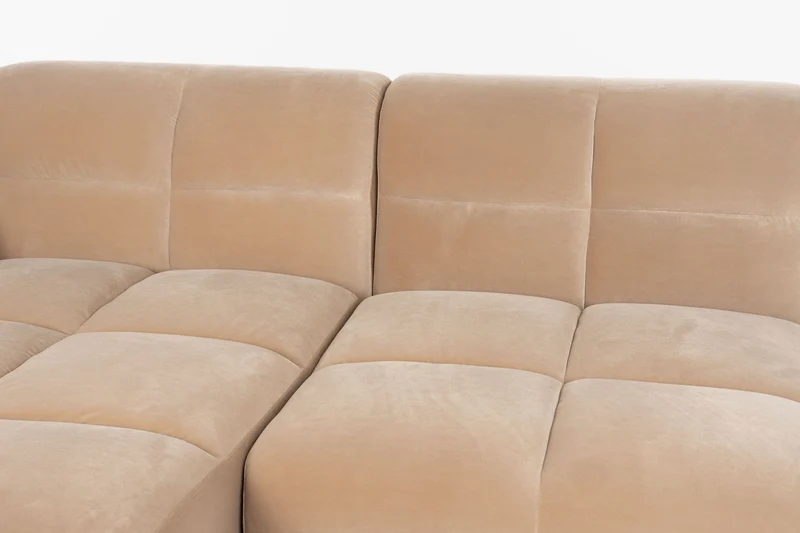 Zuiver Sofa Hazel Left Chaise Longue – Beige, Polyester, 267 × 267 × 76 cm