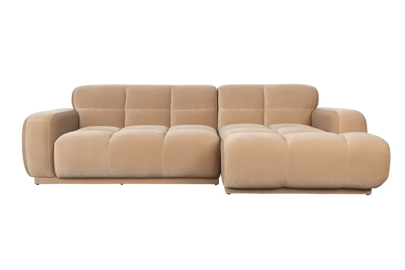 Zuiver Sofa Hazel Right Chaise Longue – Beige, Polyester, 267 × 267 × 76 cm