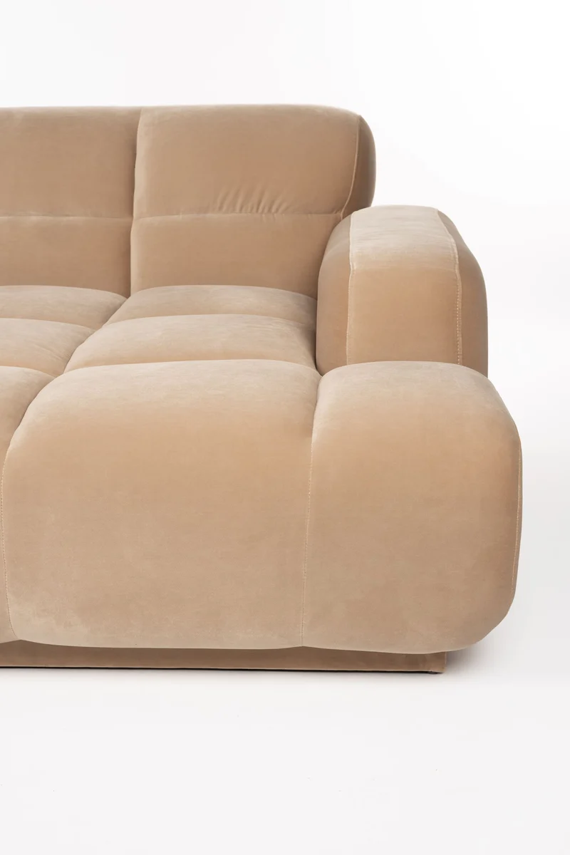 Zuiver Sofa Hazel Right Chaise Longue – Beige, Polyester, 267 × 267 × 76 cm