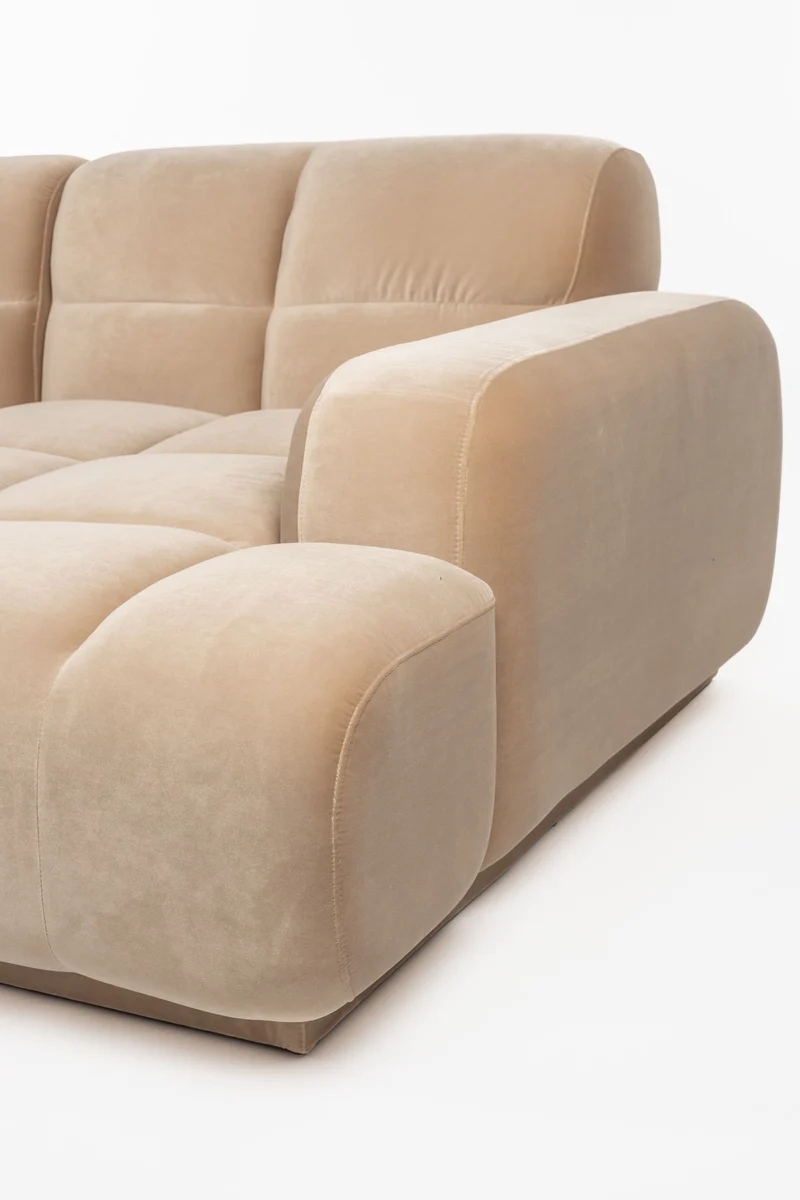 Zuiver Sofa Hazel Right Chaise Longue – Beige, Polyester, 267 × 267 × 76 cm