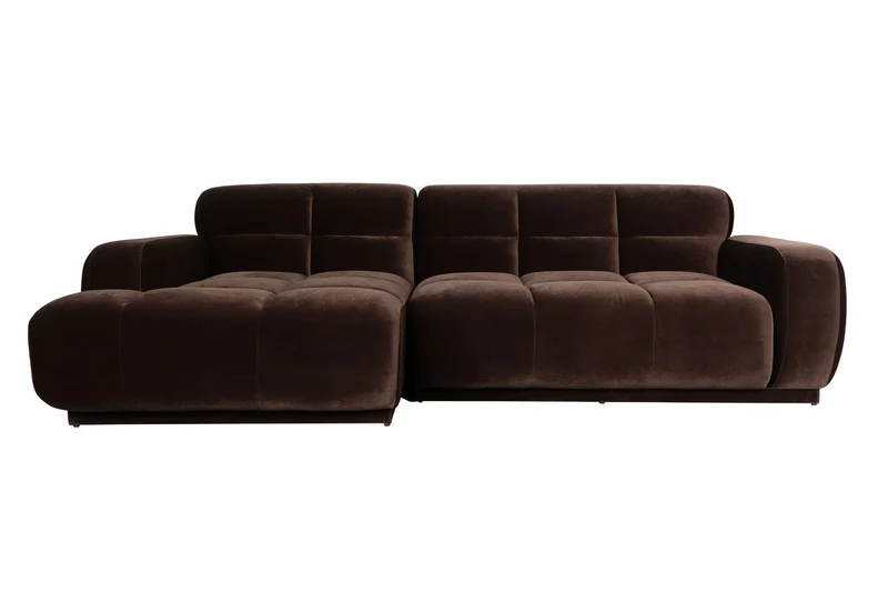 Zuiver Sofa Hazel Left Chaise Longue – Braun, Polyester, 267 × 267 × 76 cm