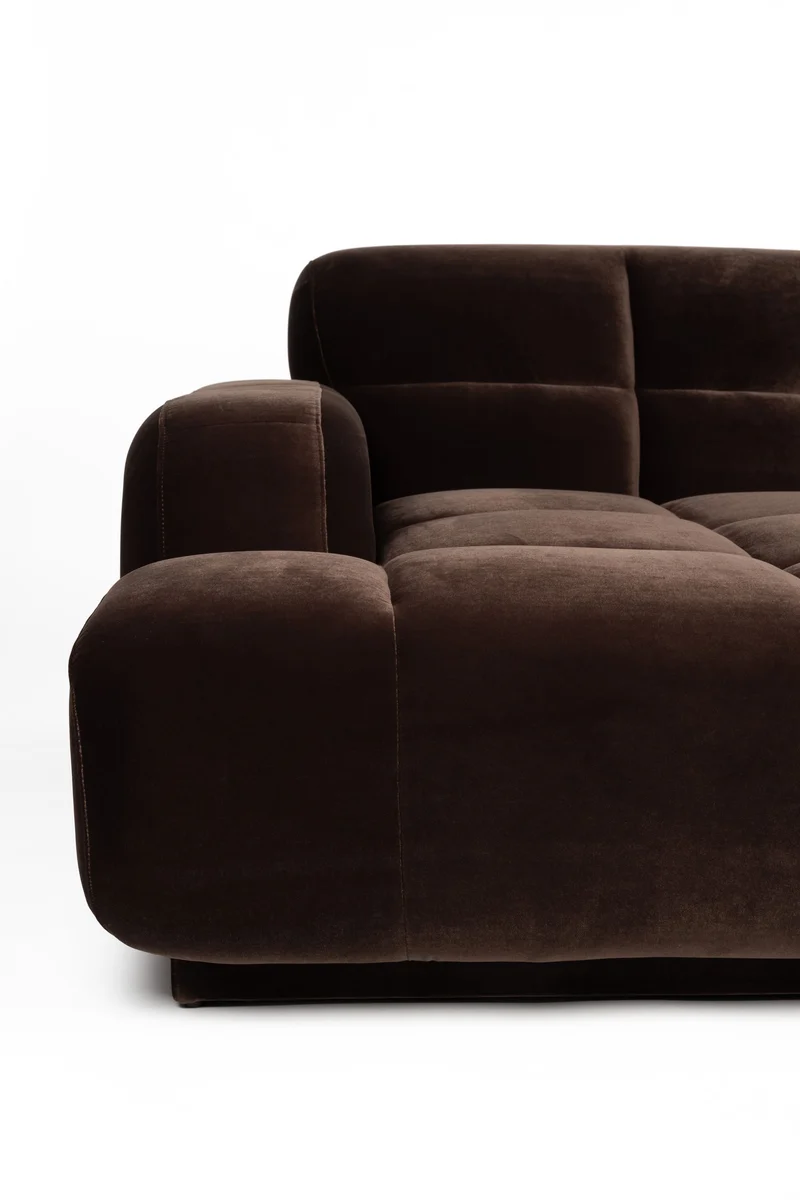 Zuiver Sofa Hazel Left Chaise Longue – Braun, Polyester, 267 × 267 × 76 cm