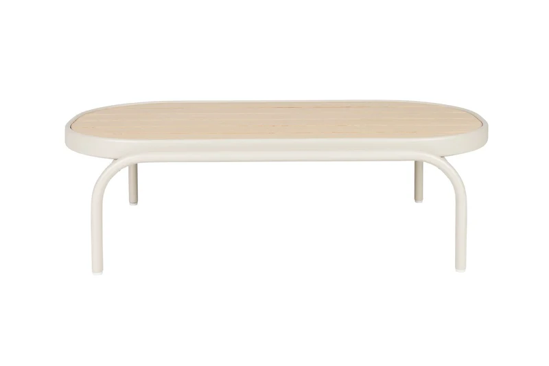 Zuiver Couchtisch Outdoor Vista – Beige, Aluminium, 110 × 62,5 × 32 cm