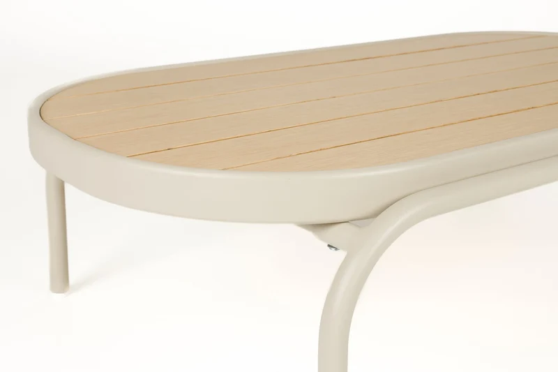 Zuiver Couchtisch Outdoor Vista – Beige, Aluminium, 110 × 62,5 × 32 cm
