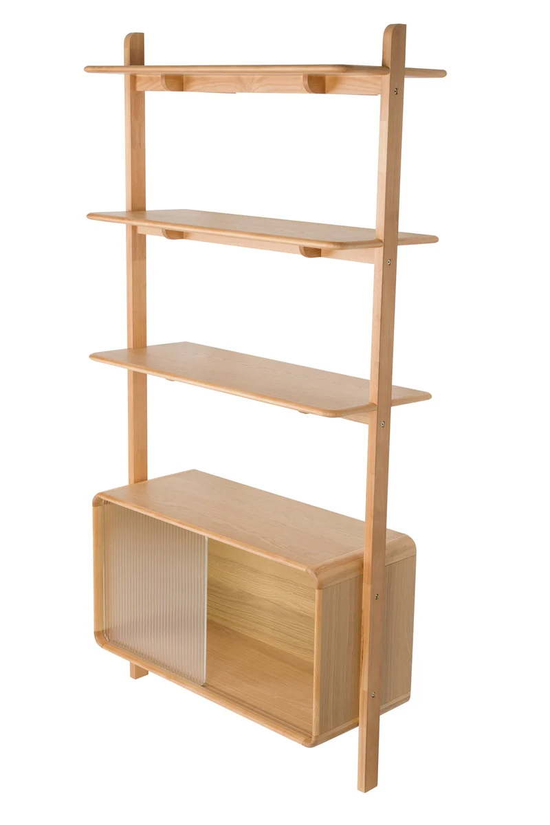 Zuiver Regal Rise – Natur, Massives Eschenholz, 35 × 90 × 180 cm