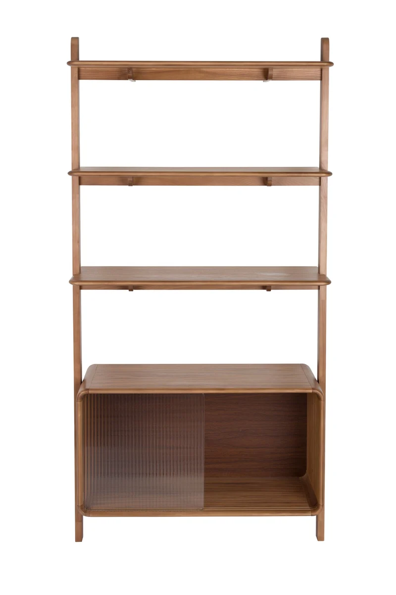 Zuiver Regal Rise – Nussbaum, Massives Eschenholz, 35 × 90 × 180 cm