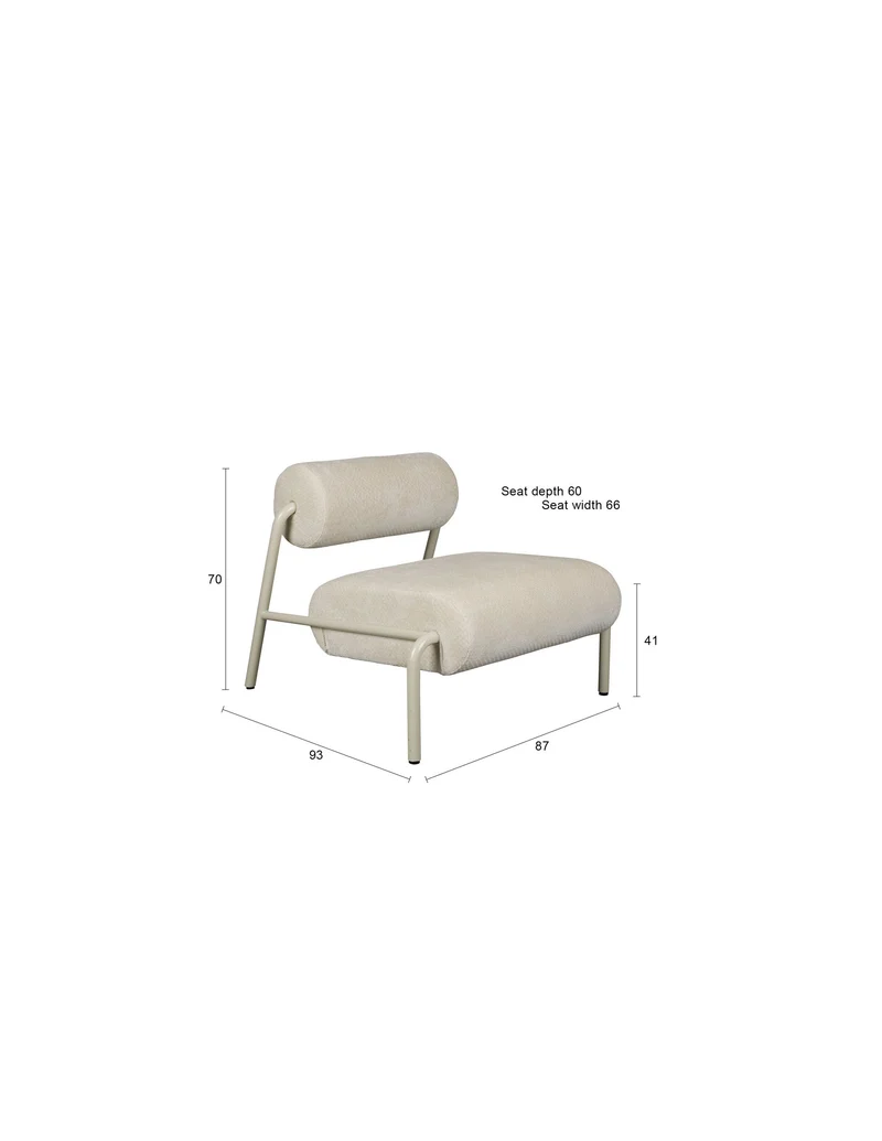 Zuiver Loungesessel Lekima – Off-White, Stoff, 93 × 87 × 70 cm