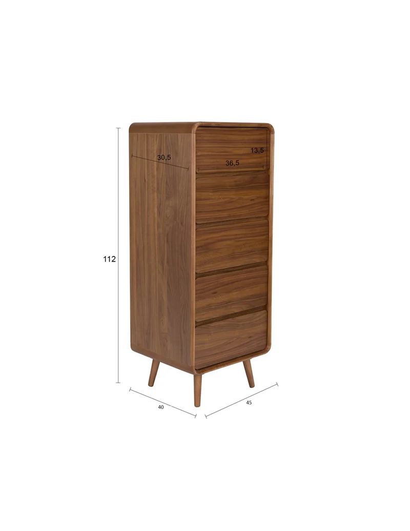 Zuiver Schrank Rise – Nussbaum, Massives Eschenholz, 40 × 45 × 112 cm