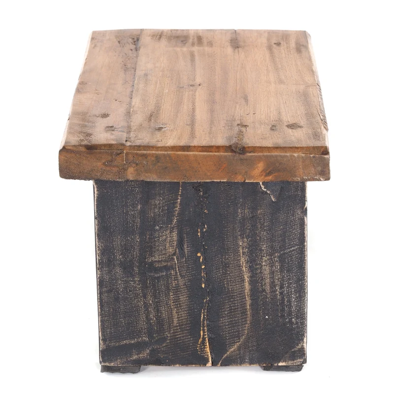 NOSTALGISCHER FUßHOCKER "SCHEMEL" | Mahagoni | Holzhocker | Farbe: 04 schwarz-natur