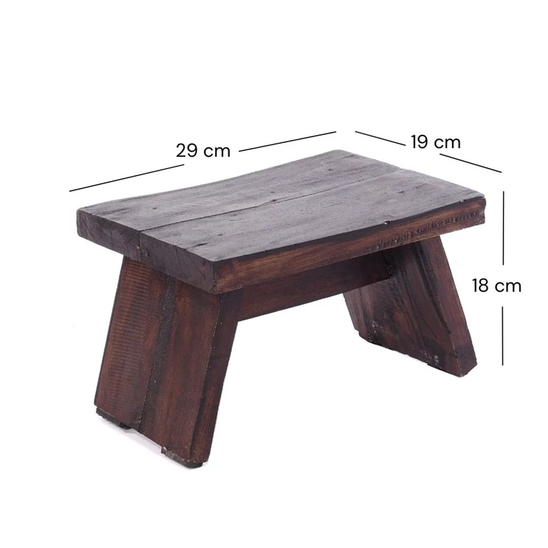NOSTALGISCHER FUßHOCKER "SCHEMEL" | Mahagoni | Holzhocker | Farbe: 03 dunkelbraun