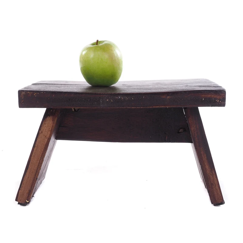 NOSTALGISCHER FUßHOCKER "SCHEMEL" | Mahagoni | Holzhocker | Farbe: 03 dunkelbraun