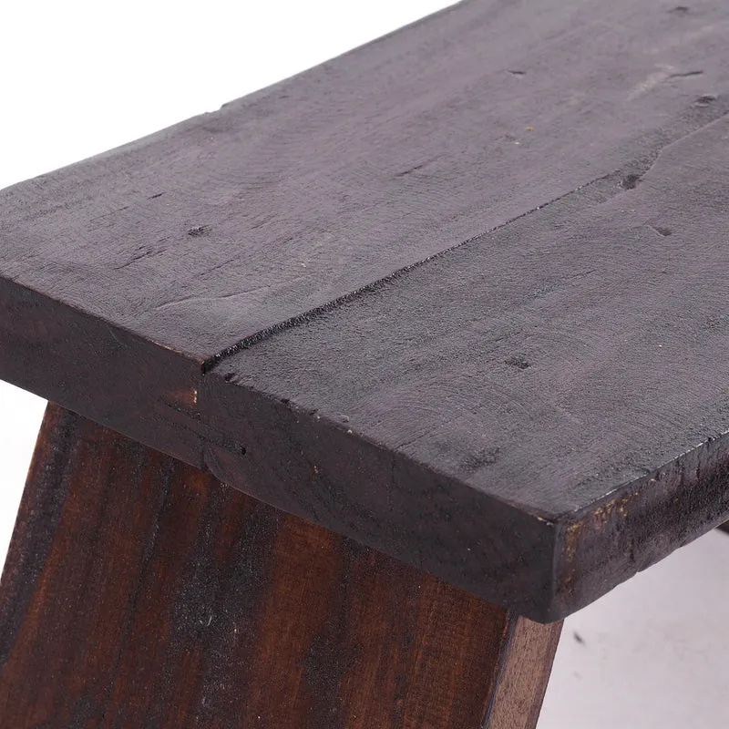 NOSTALGISCHER FUßHOCKER "SCHEMEL" | Mahagoni | Holzhocker | Farbe: 03 dunkelbraun