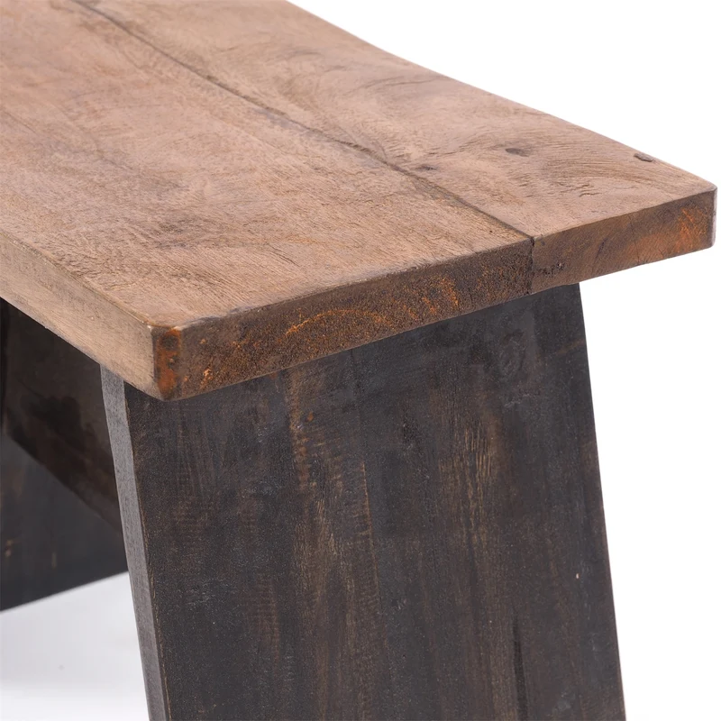 SITZBÄNKCHEN "SCHEMEL 40" | Mahagoni, 31x40x25cm | Fußhocker | Farbe: 04 schwarz-natur