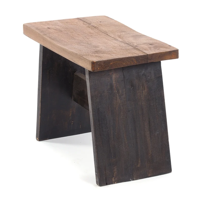SITZBÄNKCHEN "SCHEMEL 40" | Mahagoni, 31x40x25cm | Fußhocker | Farbe: 04 schwarz-natur