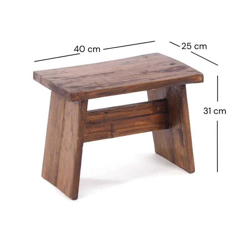SITZBÄNKCHEN "SCHEMEL 40" | Mahagoni, 31x40x25cm | Fußhocker | Farbe: 02 hellbraun
