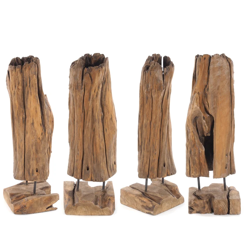 TREIBHOLZ SKULPTUR "ROOTS 80" | Teakholz rustikal | Dekofigur