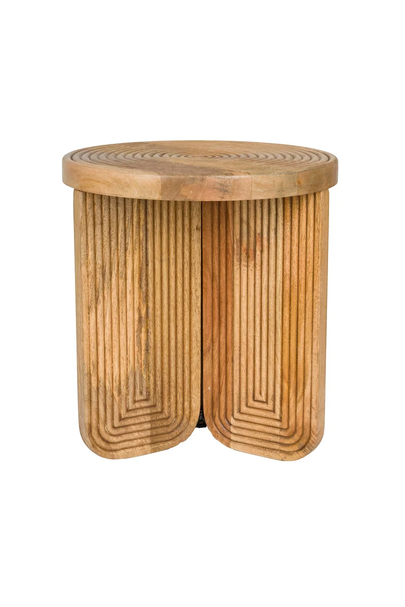 White Label Living Beistelltisch Maeze – Braun, Mangoholz, 40 × 40 × 45 cm
