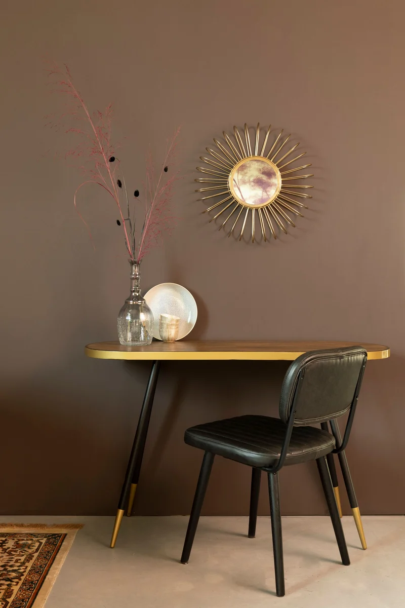 White Label Living Konsolentisch Denise – Gold, Holz