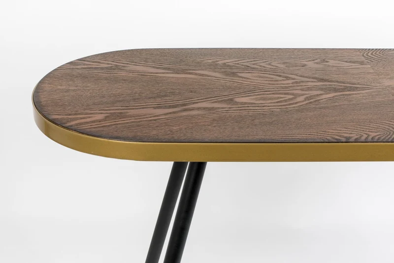 White Label Living Konsolentisch Denise – Gold, Holz