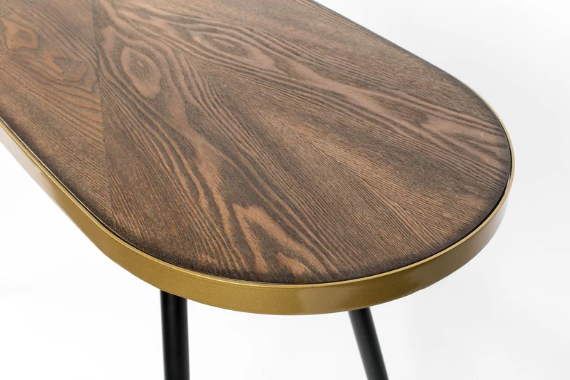 White Label Living Konsolentisch Denise – Gold, Holz