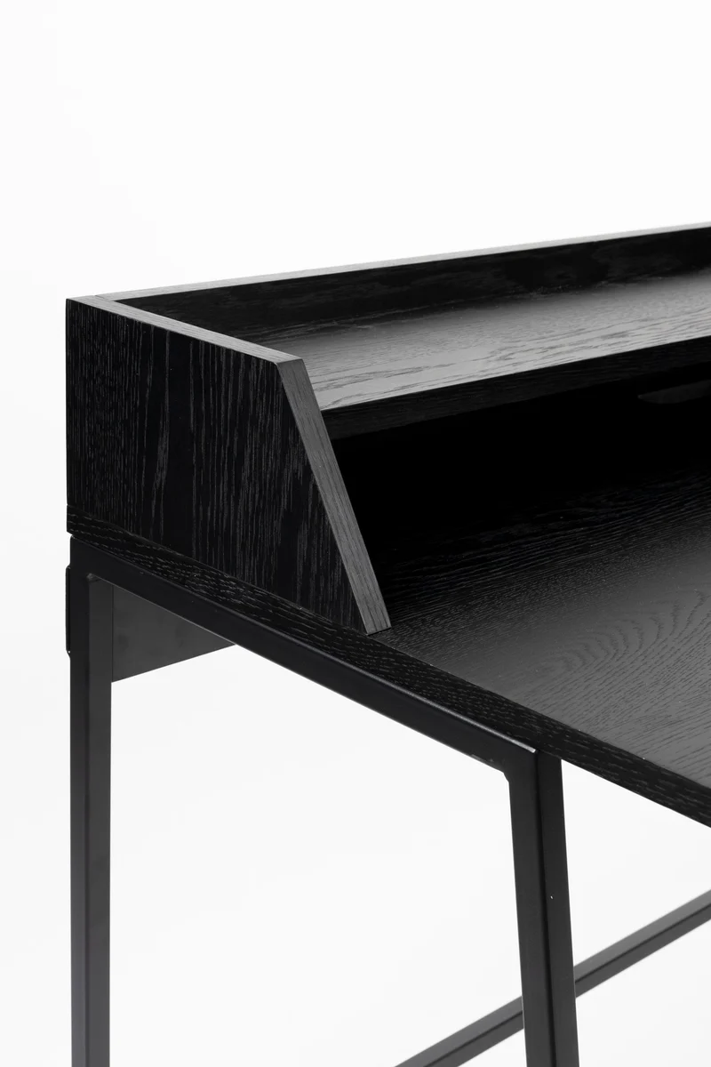 White Label Living Schreibtisch Table Giorgio – Schwarz, Holz, 120 × 60 × 88 cm