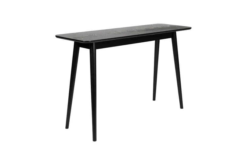 White Label Living Konsolentisch Fabio 120 × 40 – Schwarz, Massives Eichenholz