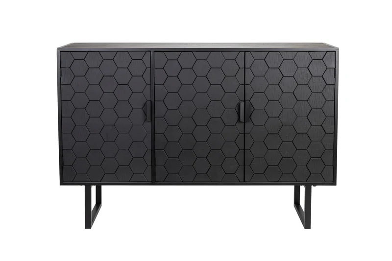 White Label Living Sideboard Linc Hoch – Massives Tannenholz, 36 × 135 × 90 cm