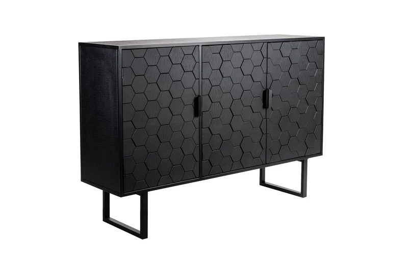 White Label Living Sideboard Linc Hoch – Massives Tannenholz, 36 × 135 × 90 cm