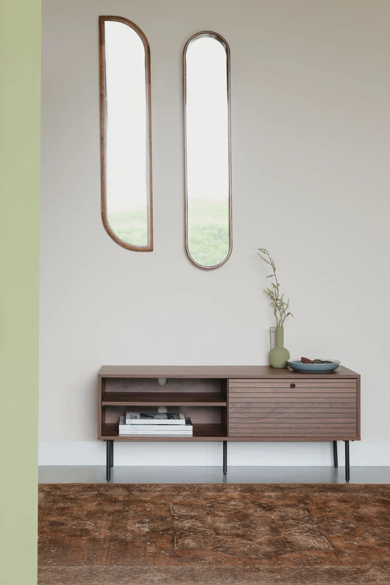 White Label Living Sideboard Stripes Niedrig – MDF, 40 × 120 × 50 cm