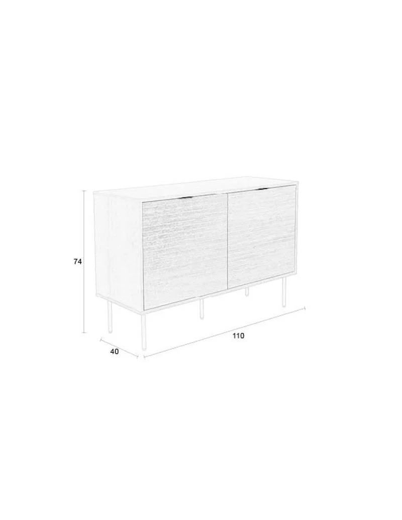 White Label Living Sideboard Stripes Hoch – MDF, 40 × 110 × 74 cm