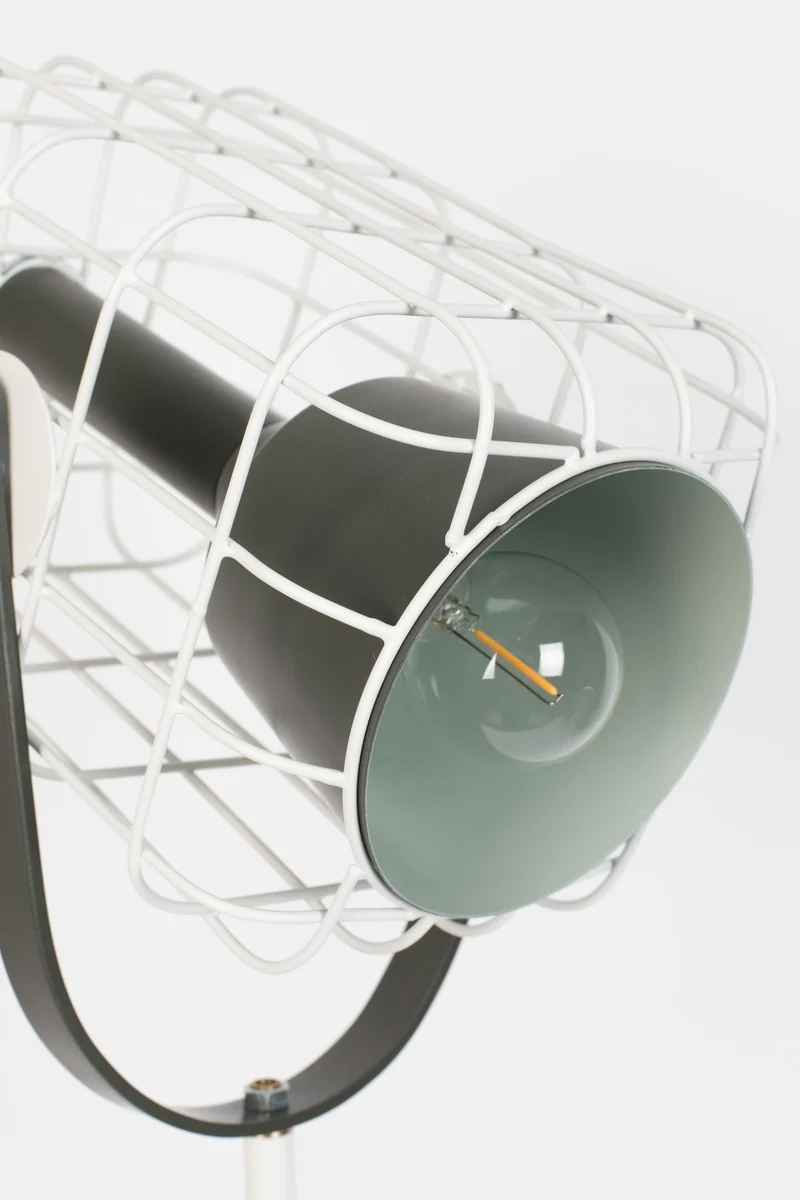 White Label Living Stehleuchte Cage – Weiß, Aluminium, 32 × 21,5 × 158 cm