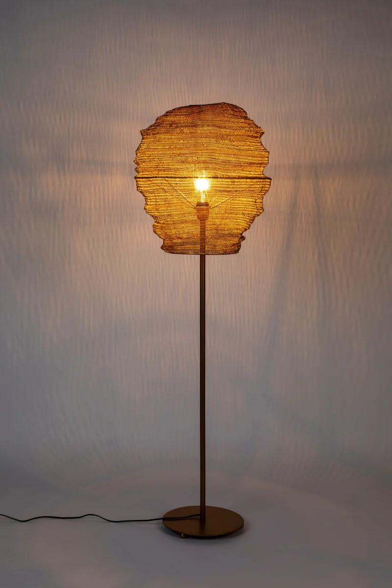 White Label Living Stehleuchte Lena Brass – Eisen, 51 × 51 × 154 cm