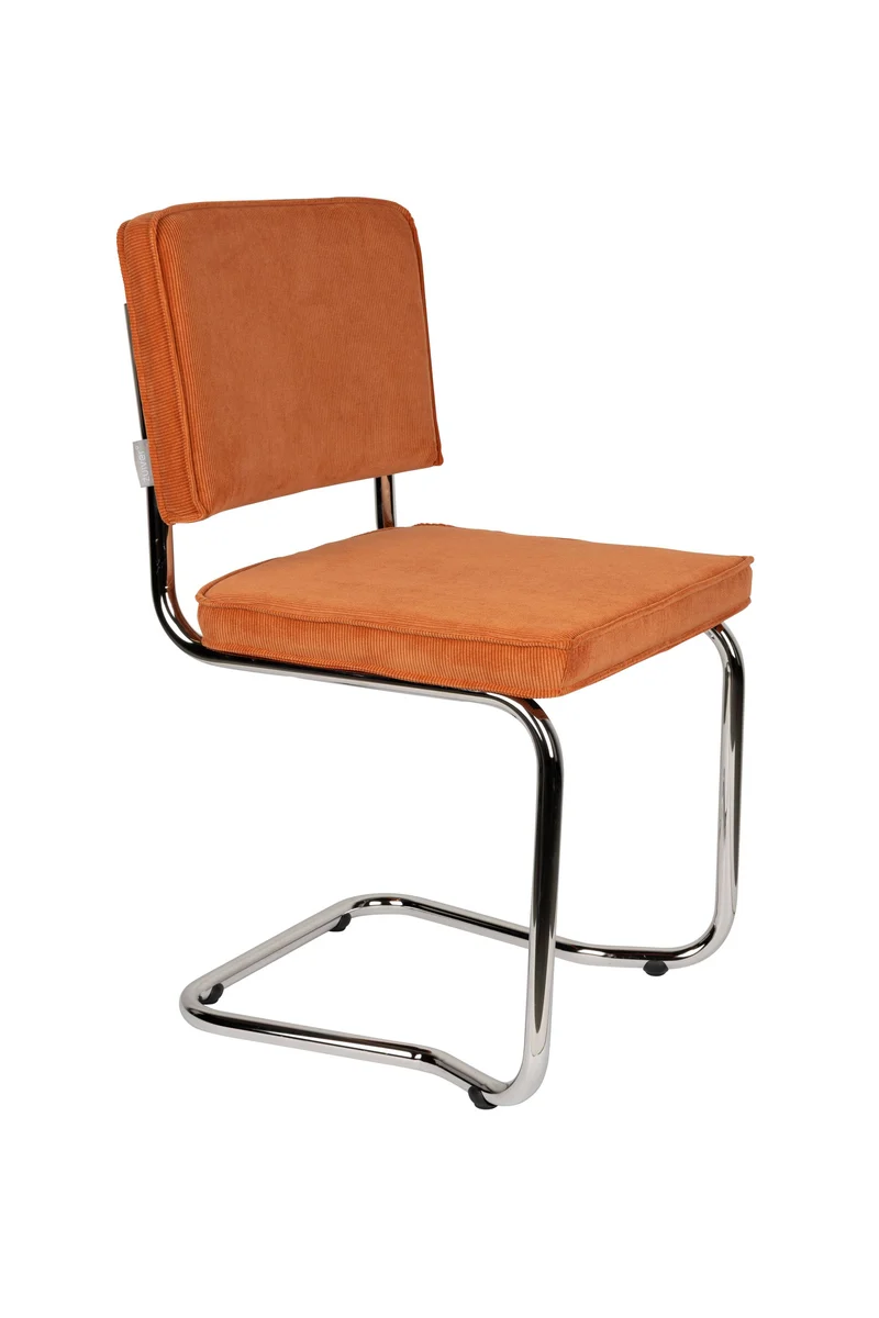 Zuiver Stuhl Ridge Kink Rib Orange 19a – Stoff, 50 × 48 × 85 cm, 2er-Set