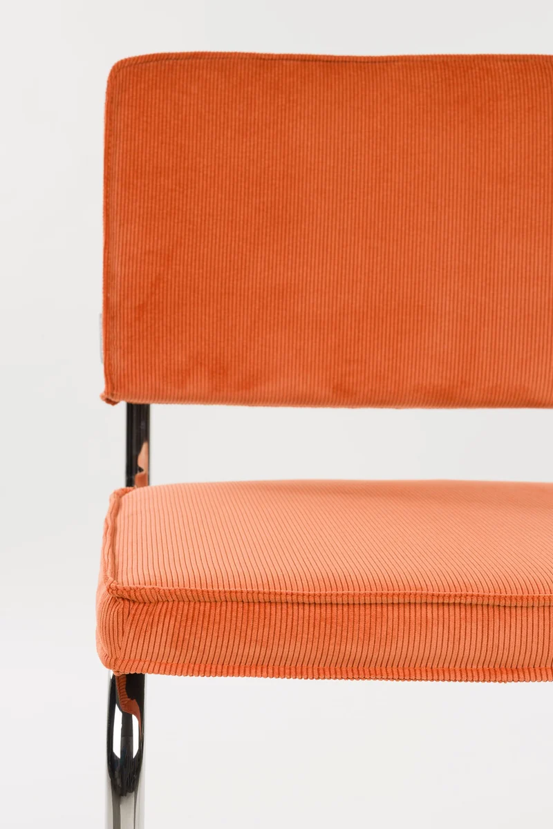 Zuiver Stuhl Ridge Kink Rib Orange 19a – Stoff, 50 × 48 × 85 cm, 2er-Set
