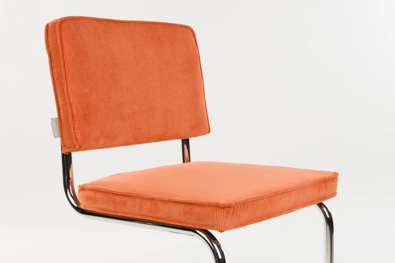 Zuiver Stuhl Ridge Kink Rib Orange 19a – Stoff, 50 × 48 × 85 cm, 2er-Set