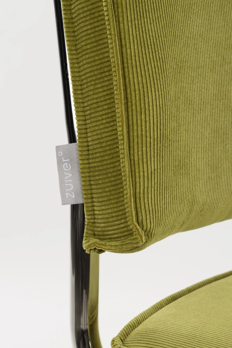 Zuiver Stuhl Ridge Kink Rib Green 25a – Stoff, 50 × 48 × 85 cm, 2er-Set