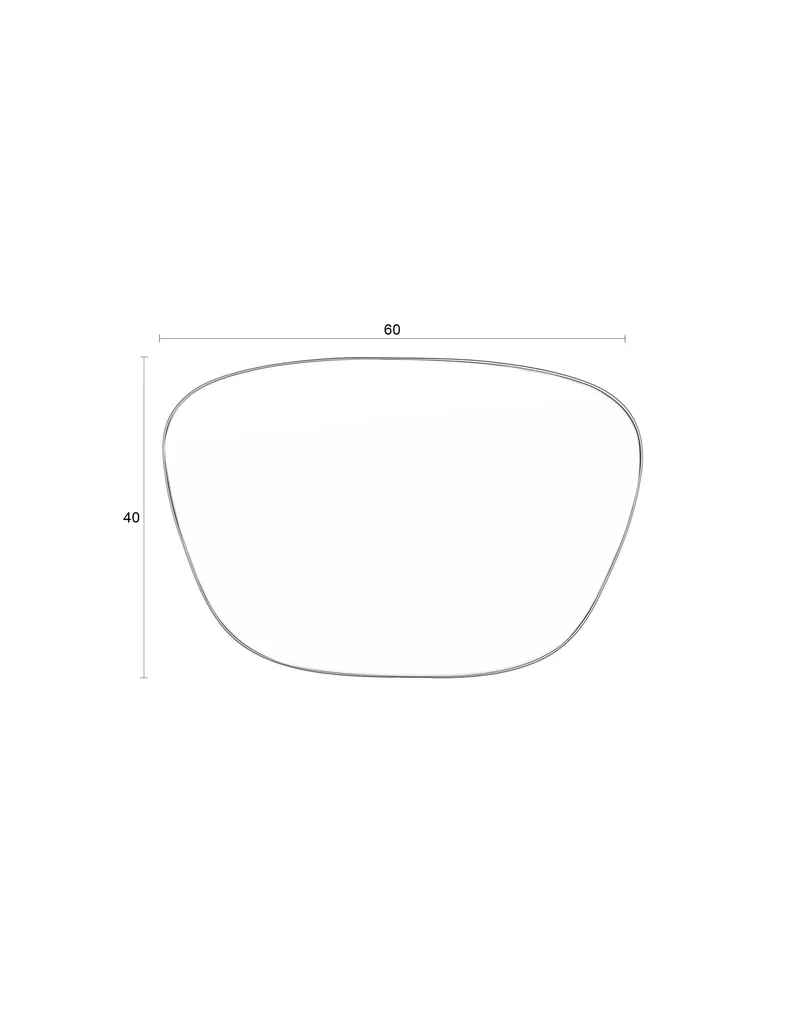 White Label Living Spiegel Lina – Metall, 60 × 40 × 4 cm