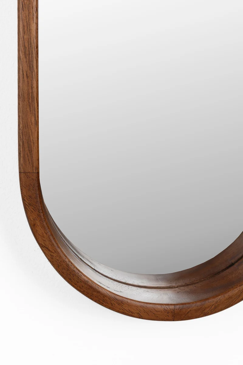 White Label Living Spiegel Nyko Oval – Gummibaumholz, 120 × 24 × 5 cm