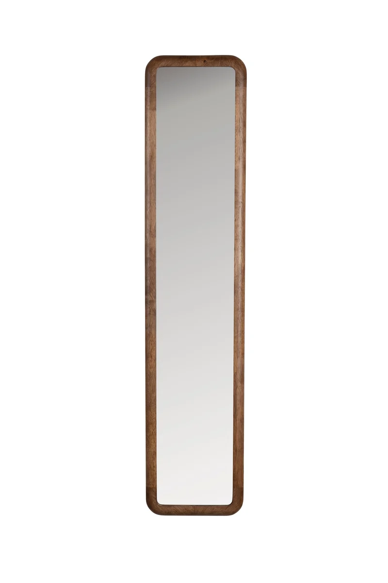 White Label Living Spiegel Nyko Rechteck M – Gummibaumholz, 120 × 26 × 2,5 cm
