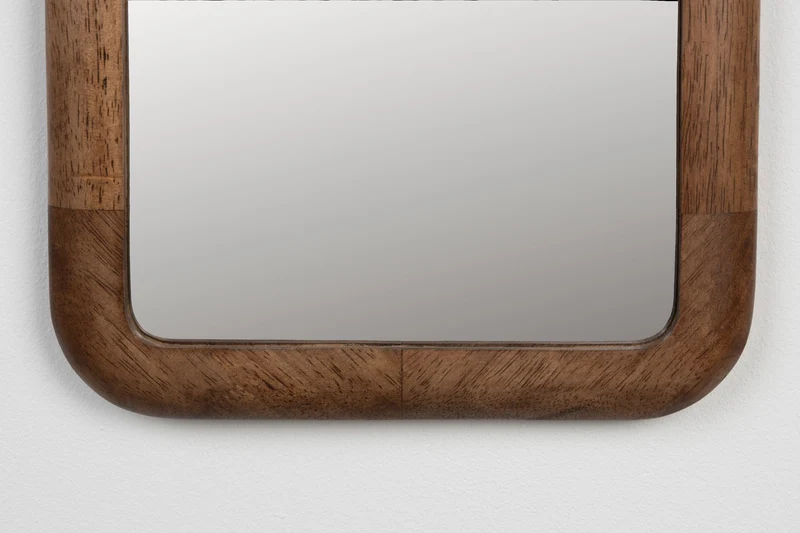 White Label Living Spiegel Nyko Rechteck M – Gummibaumholz, 120 × 26 × 2,5 cm