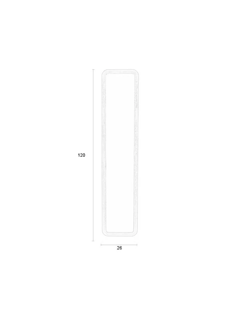 White Label Living Spiegel Nyko Rechteck M – Gummibaumholz, 120 × 26 × 2,5 cm