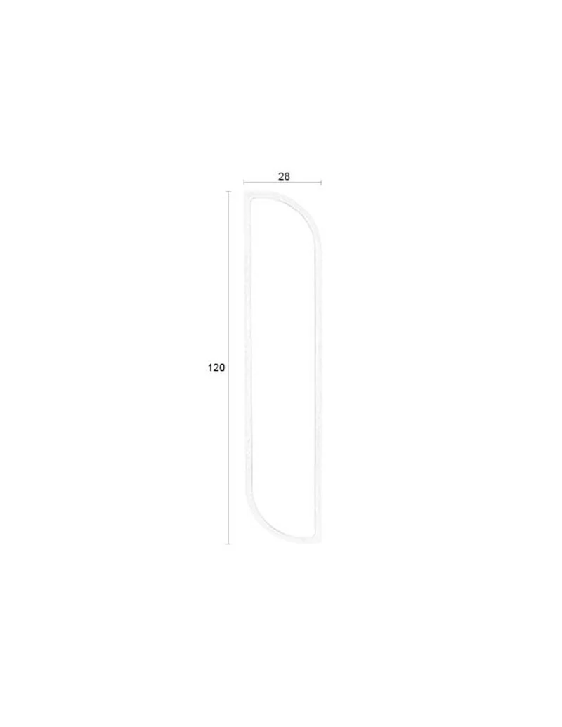 White Label Living Spiegel Nyko – Gummibaumholz, 120 × 26 × 2,5 cm